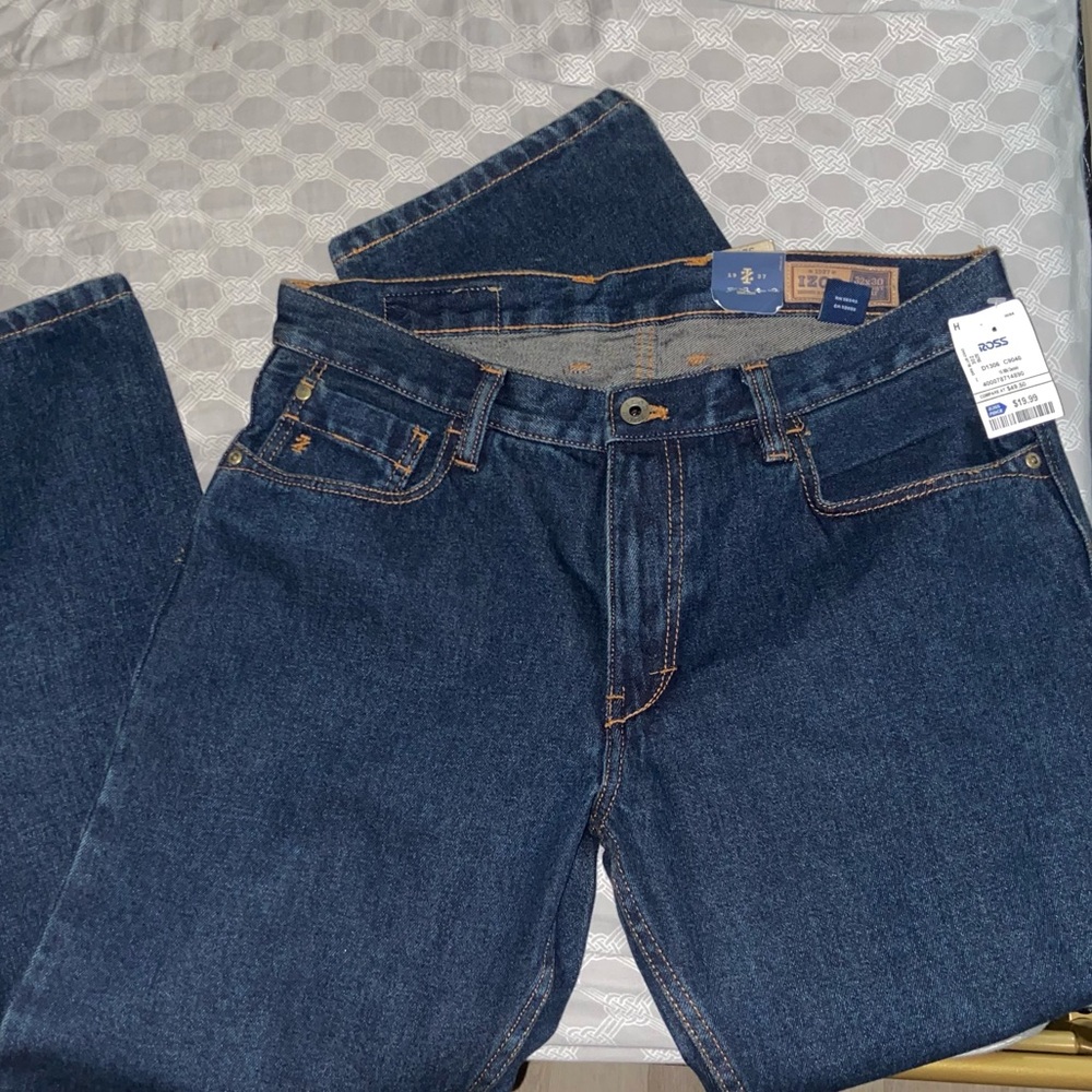 Men’s denim indigo charcoal droit straight jeans retro streetwear relaxed pants